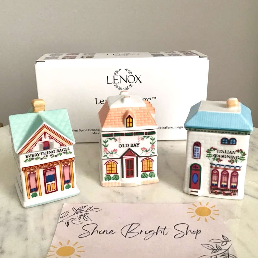 Lenox Spice Village Italian Market Spice Jar Set New In Box NWT